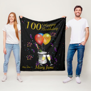 Manta Polar 100.ª Celebración del Cumpleaños Oro Negro