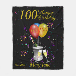 Manta Polar 100.ª Celebración del Cumpleaños Oro Negro