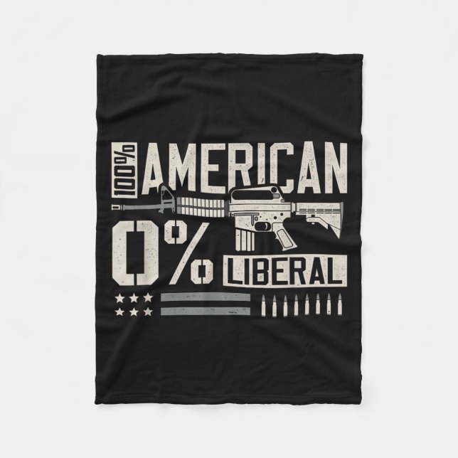 Manta Polar 100% American 0% Liberal Funny Pro Gun Owner Lover (Anverso)