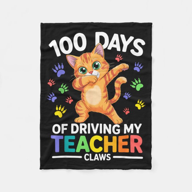 Manta Polar 100 Days Of Driving My Teacher Claws Dabbing Cat S (Anverso)