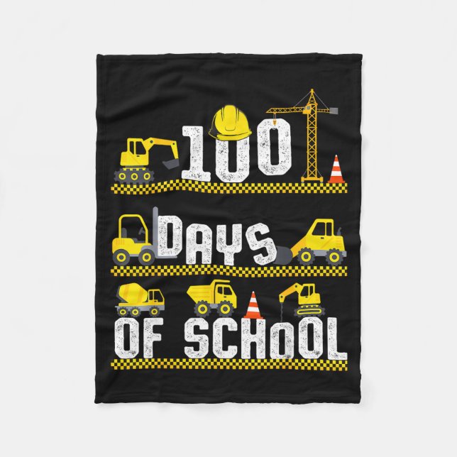 Manta Polar 100 Days Of School Construction Truck 100th Day Bo (Anverso)