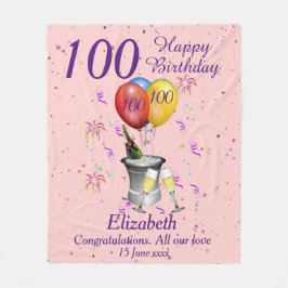 Manta Polar 100° Día de Celebración Rosa