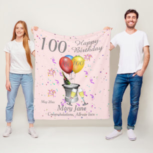 Manta Polar 100° Día de Celebración Rosa