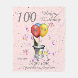 Manta Polar 100° Día de Celebración Rosa