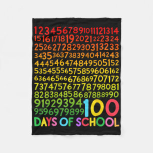 Manta Polar 100° Día De Enseñanza 100 Días Math Num