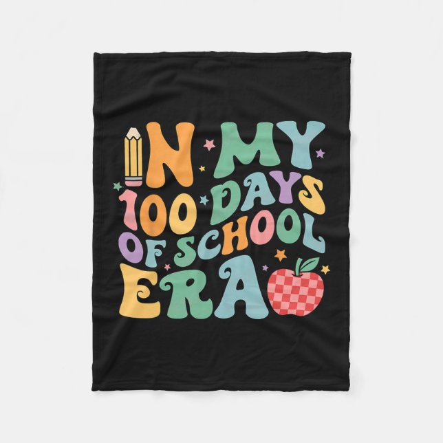 Manta Polar 100° Día Del Maestro Escolar En Mis 100 Días De (Anverso)