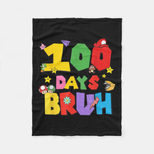 Manta Polar 100 Días Bruh Gracioso 100° Día De La Escuela Para