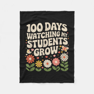 Manta Polar 100 Días Cultivando Flores Boho Profesor 100º Día 