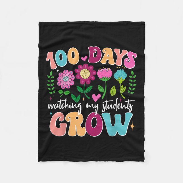 Manta Polar 100 días cultivando flores de boho (Anverso)