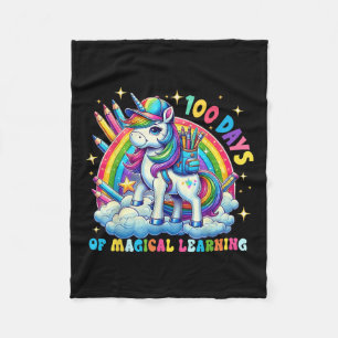 Manta Polar 100 días de aprendizaje mágico Unicornio 100 días