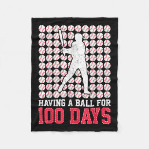 Manta Polar 100 Días De Béisbol Escolar 100 Días Para Niños