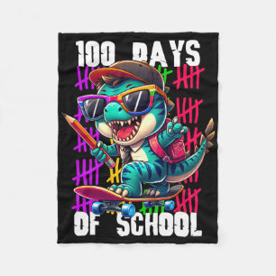 Manta Polar 100 Días De Colegio Dinosaurio Genial Patinando 