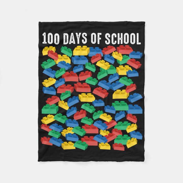 Manta Polar 100 Días De Construcción Escolar Constructor Maest (Anverso)