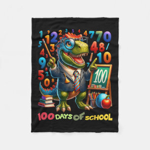 Manta Polar 100 Días De Diversión Escolar De T-rex Math Para P