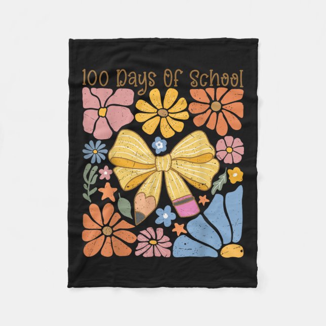 Manta Polar 100 Días De Enseñanza Escolar 100 Días De Escuela (Anverso)