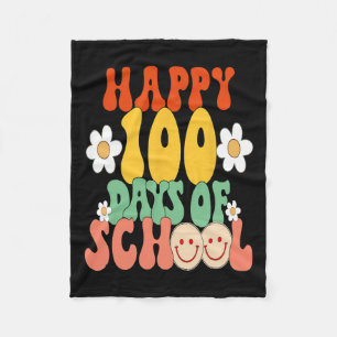 Manta Polar 100 Días De Enseñanza Escolar Niños Groovy Felices