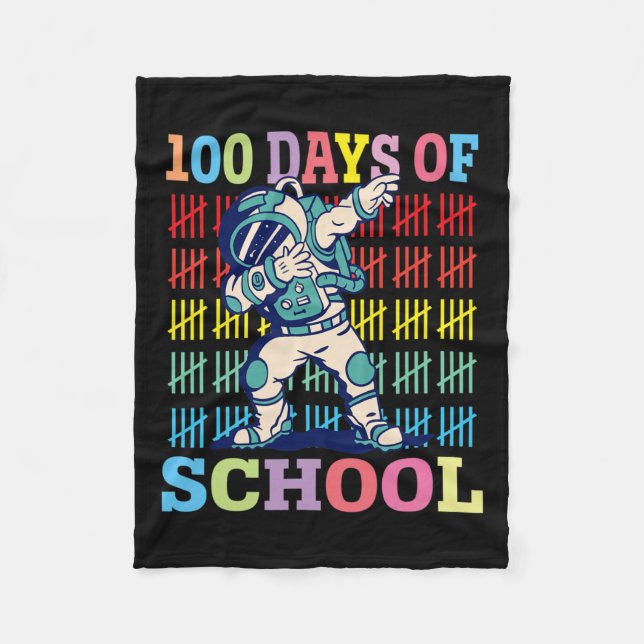 Manta Polar 100 Días De Escolares Amantes Astronautas Amantes  (Anverso)