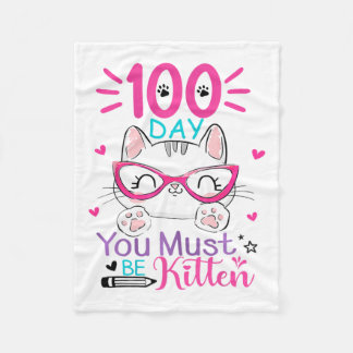 Manta Polar 100 Días De Escuela Debes Ser Gatito Gato 100 Días