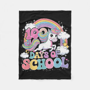 Manta Polar 100 Días De Escuela En Unicornio