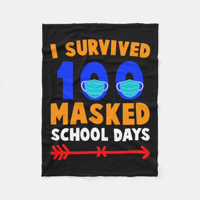 Manta Polar 100 Días De Escuela Sobrevivió A 100 Días De Enmas (Anverso)