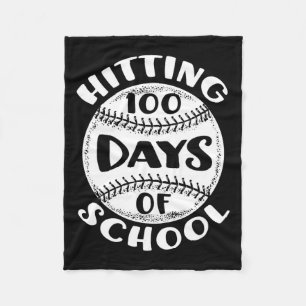 Manta Polar 100 Días De Estudiante De Béisbol Jugador Escolar