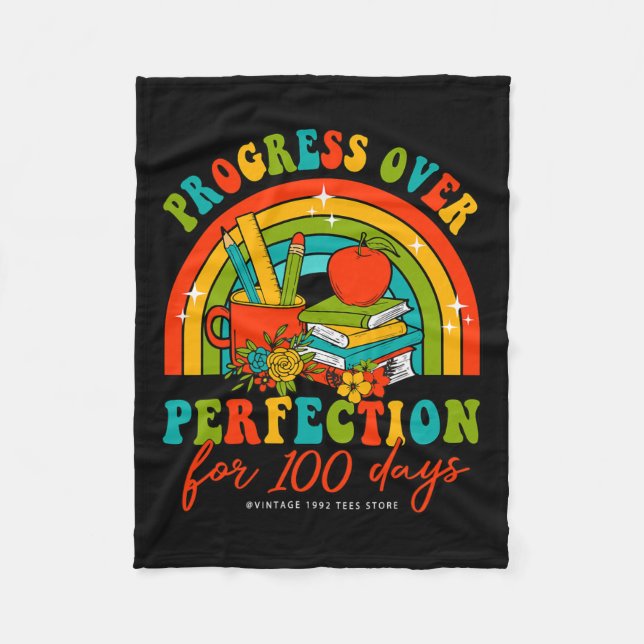 Manta Polar 100 Días De Progreso De Los Maestros Escolares Sob (Anverso)