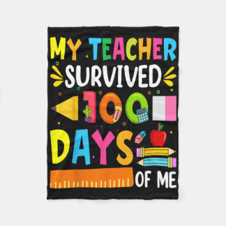 Manta Polar 100 Días De Regalo De Maestra De Niños Chicas Esco