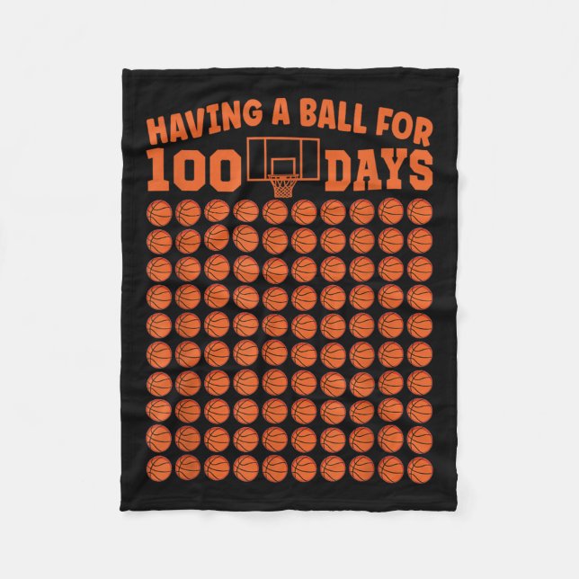 Manta Polar 100 Días Escolares De Baloncesto 100 Días Para Niñ (Anverso)