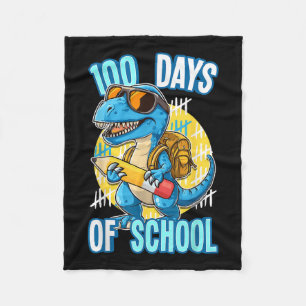 Manta Polar 100 Días Escolares Trex 100º Día De Colegio Dino