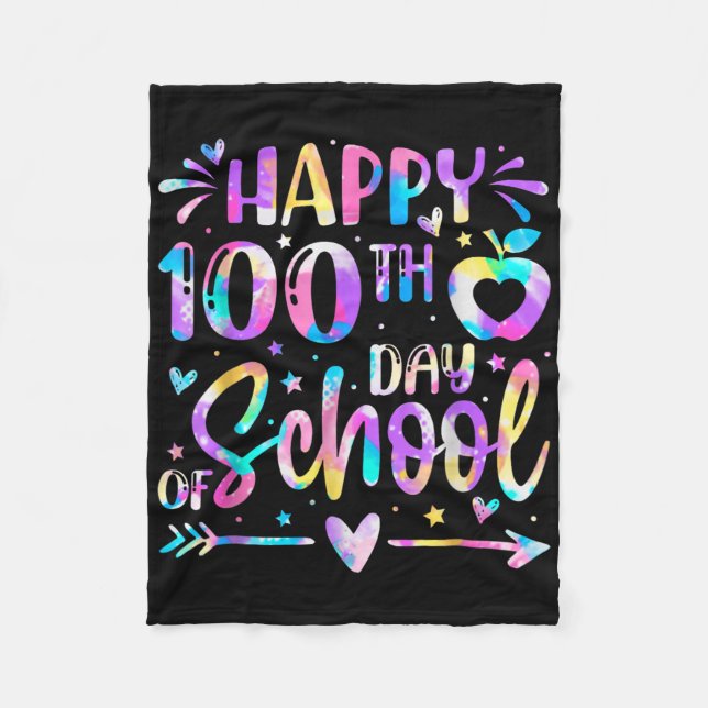 Manta Polar 100 días felices del Día del Arco Escolar 100 días (Anverso)