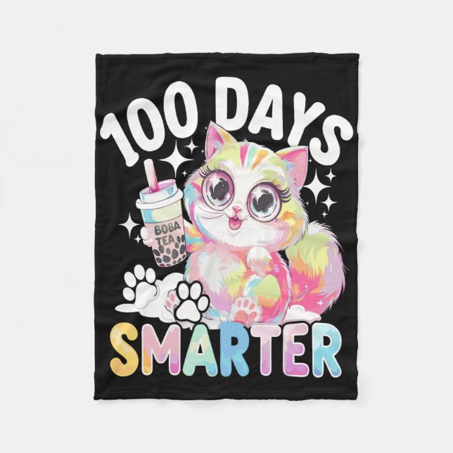 Manta Polar 100 días más inteligente disfraz de gato Kawaii 10 (Anverso)