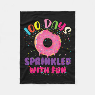 Manta Polar 100 días salpicados con donuts divertidos Feliz 10