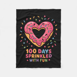 Manta Polar 100 días salpicados con donuts divertidos Feliz 10