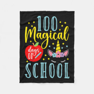 Manta Polar 100 Mágicos Días Escolares Magicos De Unicornio