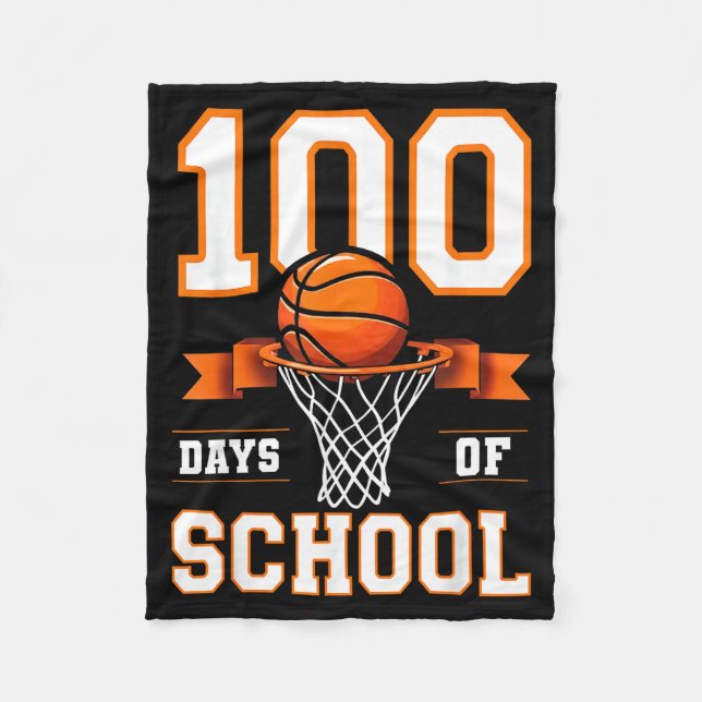 Manta Polar 100th Day Of School Basketball Kids 100 Days Of Sc (Anverso)