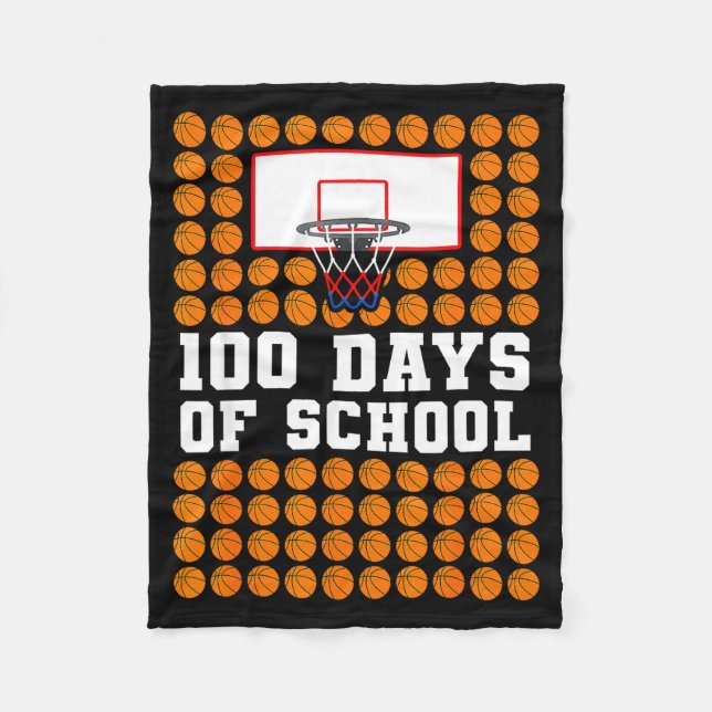 Manta Polar 100th Day Of School Basketball Kids 100 Days Of Sc (Anverso)