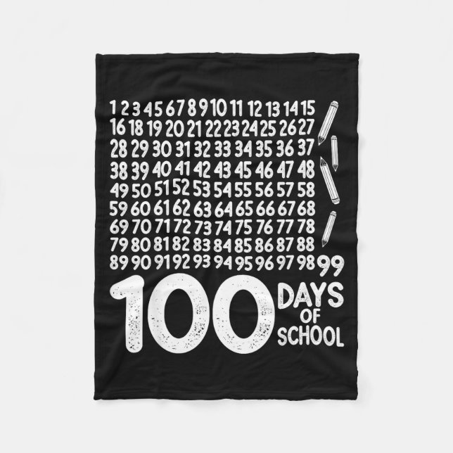 Manta Polar 100th Day Of School Teacher Kids 100 Days Math Num (Anverso)
