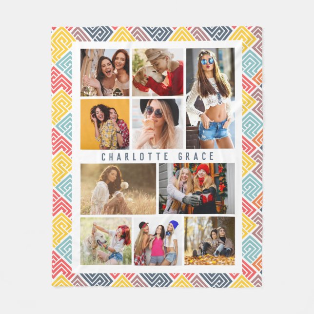 Manta Polar 10 Foto Modern Colorful Abstract Nombre geométrico (Anverso)