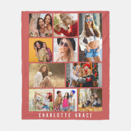 Manta Polar 10 Foto Simple Modern Minimal Rosa Nombre de Moda