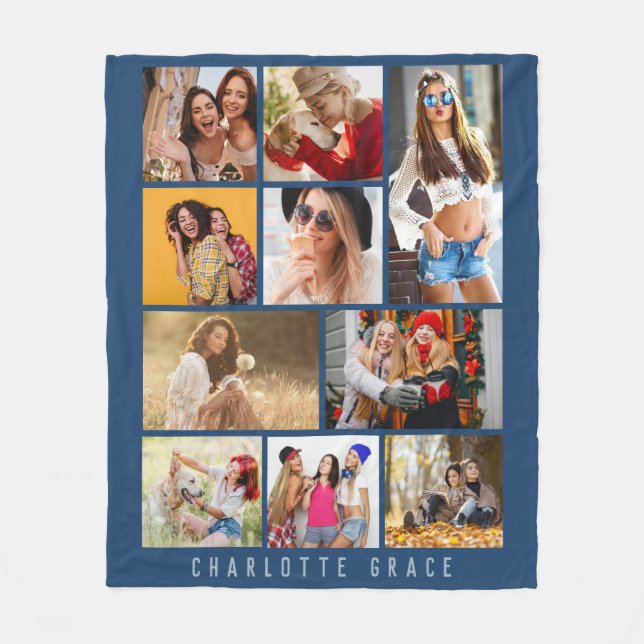 Manta Polar 10 Fotografía Moderno Simple Minimal Blue Stylish  (Anverso)