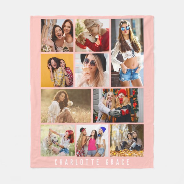 Manta Polar 10 Fotografía Moderno Simple Minimal Pink Stylish  (Anverso)