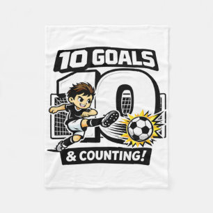 Manta Polar 10 Goles Y Contando Cumpleaños De Fútbol Para 10 A