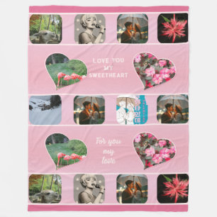 Manta Polar 10 personalizado rosa moderno de collage de fotogr