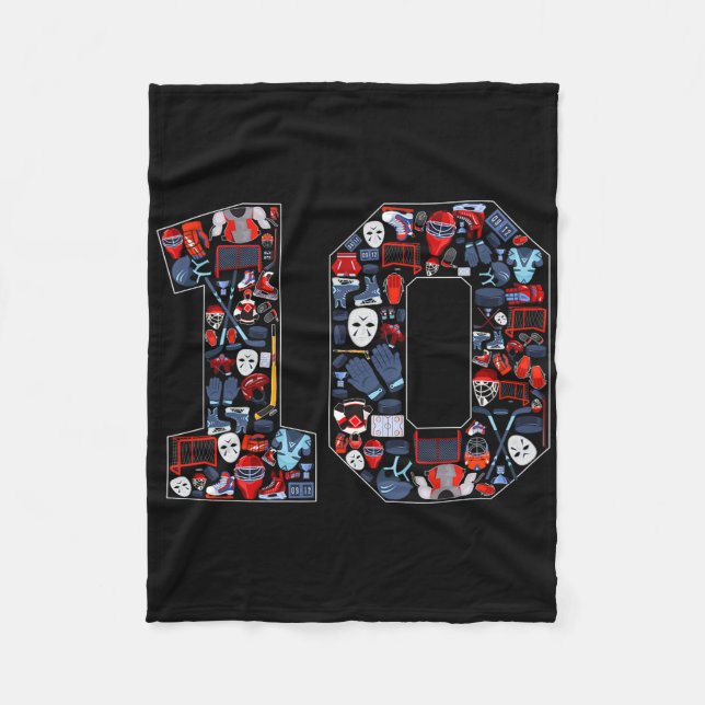 Manta Polar 10th Birthday Ice Hockey Themed 10 Year Old Party  (Anverso)