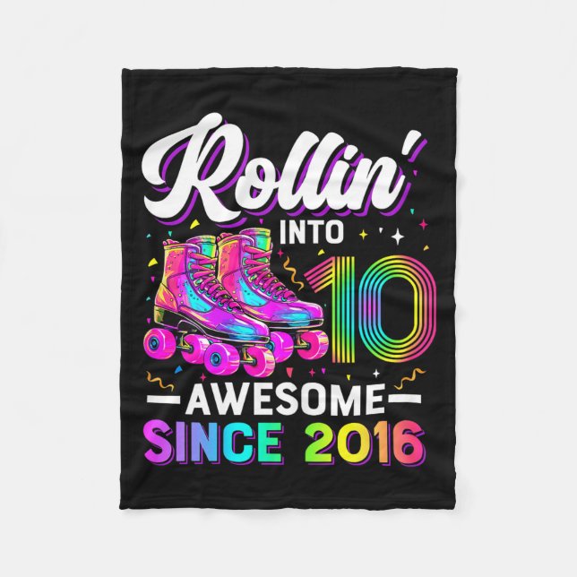 Manta Polar 10th Birthday Shirt Girl 10 Year Old Roller Skate  (Anverso)