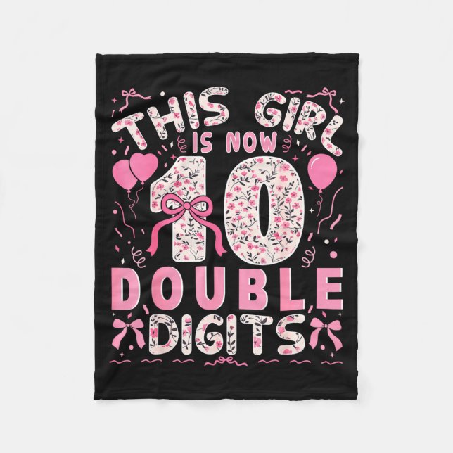 Manta Polar 10th Birthday This Girl Is Now 10 Double Digits Co (Anverso)