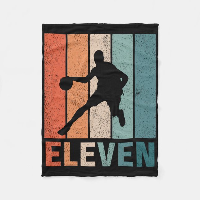 Manta Polar 11.º cumpleaños Retro Bysketbyll Amantes niños niñ (Anverso)