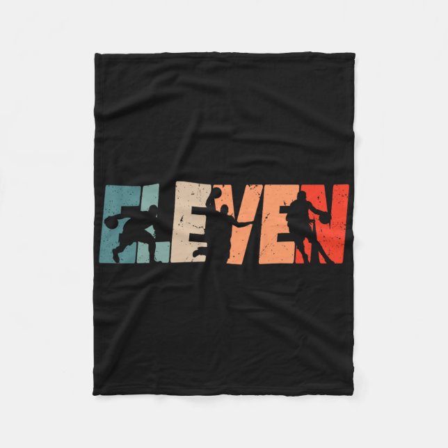 Manta Polar 11.º cumpleaños Retro Bysketbyll Niño de 11 años (Anverso)