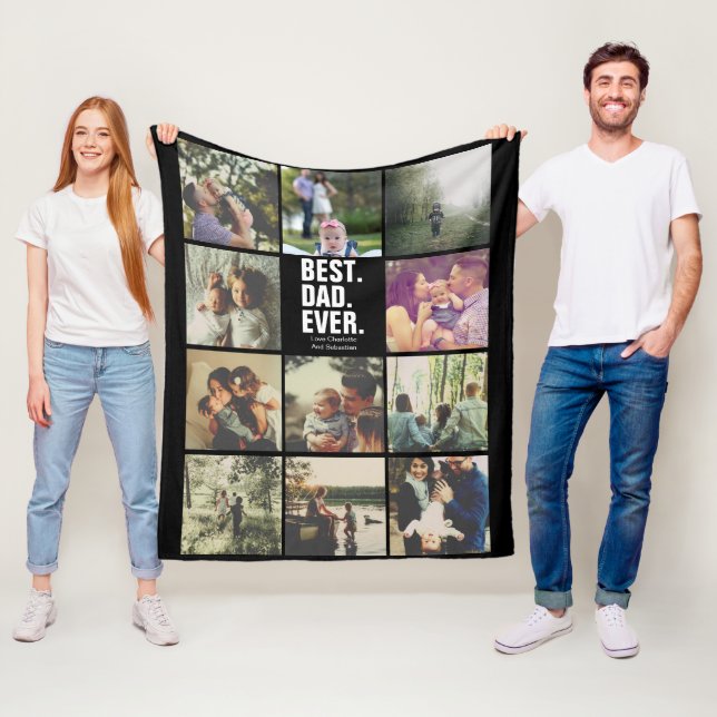 Manta Polar 11 collage de fotos Día del Padre personalizado (In situ)