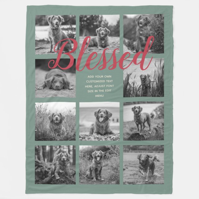 Manta Polar 11 Collages de fotos BENDIDOS Dusty Green (Anverso)